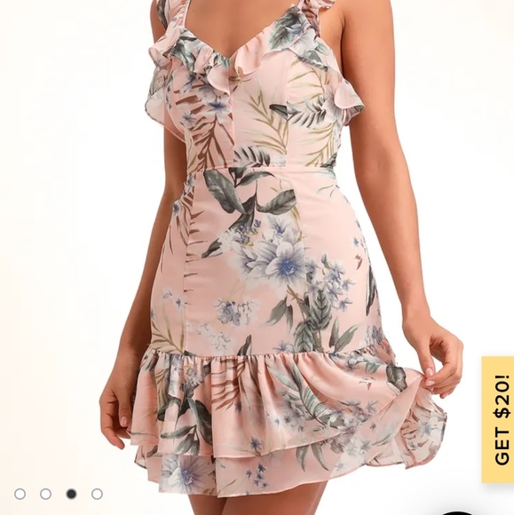 NWT Sunrise Journey Blush Pink Floral Print Ruffle - Picture 4 of 7